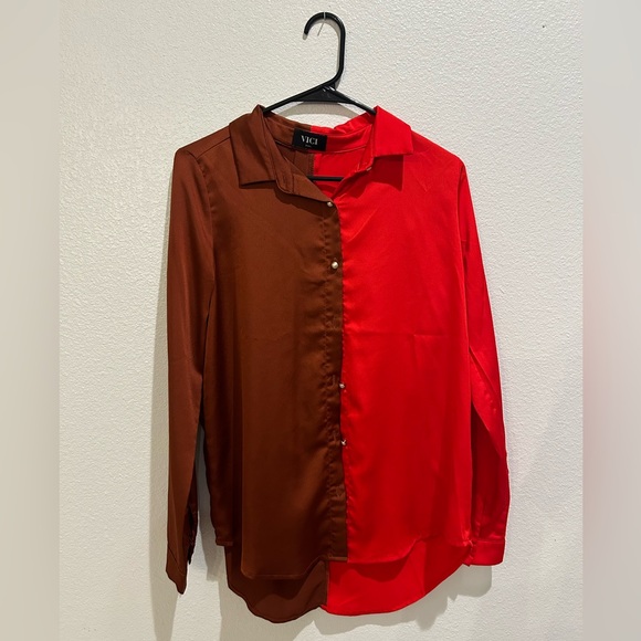 Vici color block button up - Picture 1 of 3